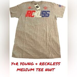 NWT YOUNG & RECKLESS PATRIOTIC TEESHIRT MEDIUM RED WHITE BLUE SKATE LIFE